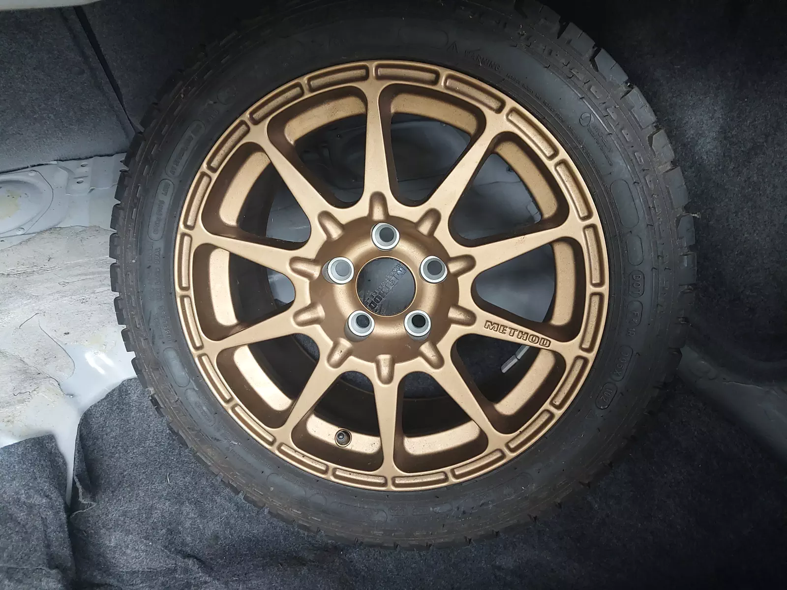 Full-size Michelin spare on forged Method MR502 Rally wheel